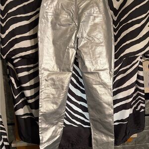 Silver Jeans Metallic Silver Flare Pants